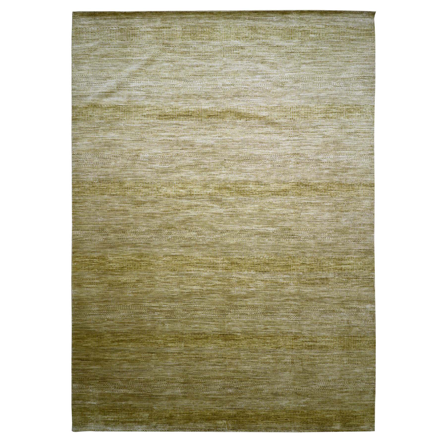 Honey Brown, Modern Grass Design, Hand Knotted, Wool and Silk, Tone on Tone, Lush and Plush, Oriental Rug
